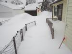 38 inches of snow - the two big lumps are cars (09 Feb 2013 blizzard Stratford CT)